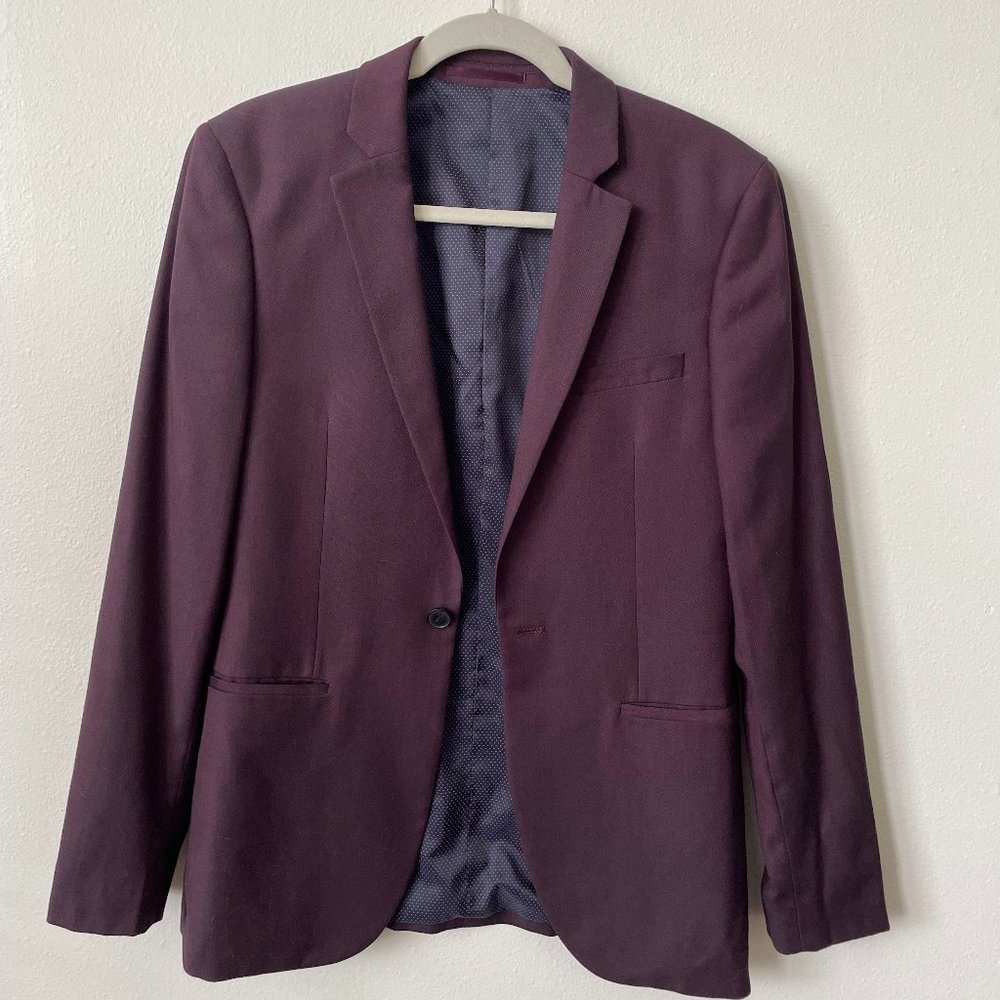 Burgundy Topman Suit Jacket size 36R